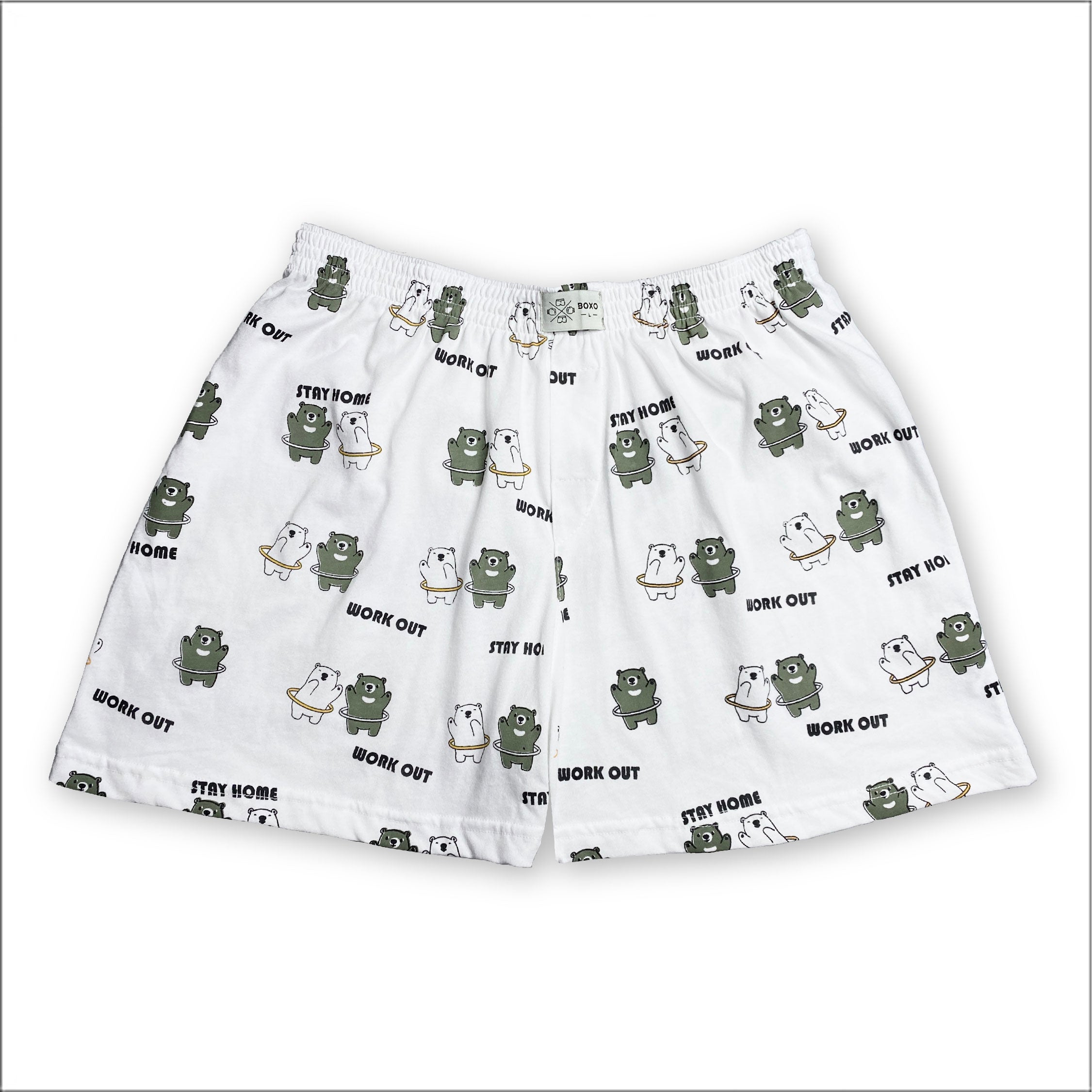 White Gym Bear Animal Boxer - BOXO GOBOXER 