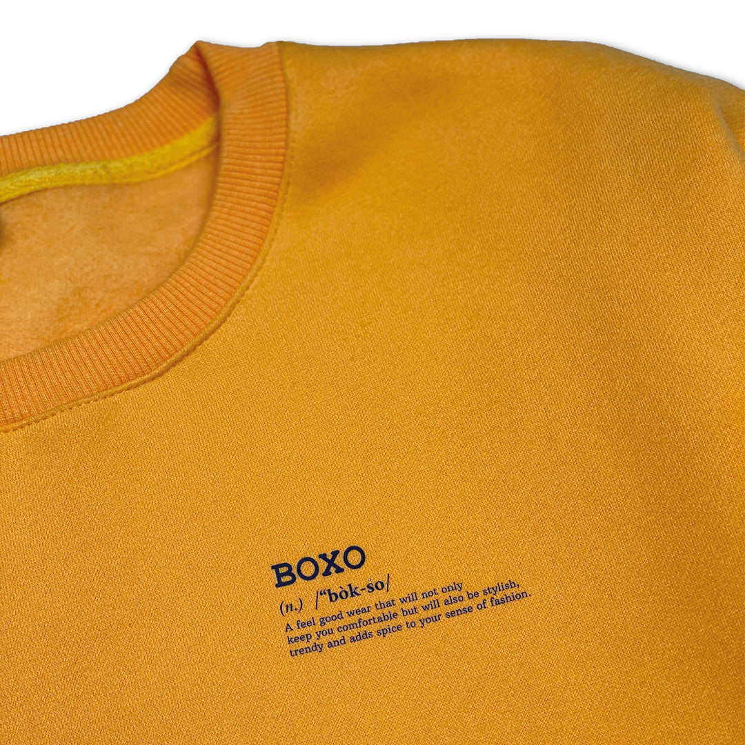 Carrot Orange Essential Crew Neck Sweatshirt - BOXO GOBOXER 